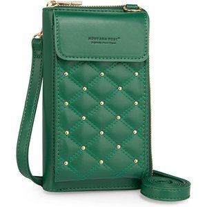 Women Green West RFID Blocking Small Crossbody Cell Phone Credit Card Slots Bag